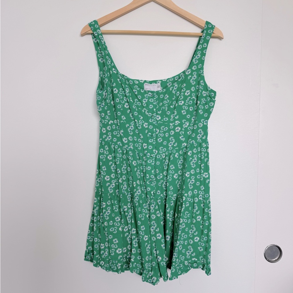 ASOS Design green floral festival style romper